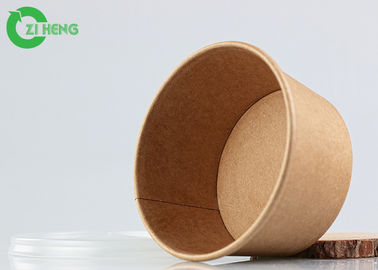 8oz disponibles se llevan el cuenco de encargo de Logo Printed Brown Kraft Paper para el yogur de la sopa