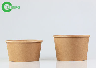 Para ir la comida disponible 16oz de la sopa biodegradable rueda Logo Printed Kraft Paper Bowl de encargo