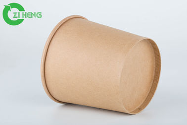Forma redonda de la alta del grueso de Brown Kraft pared de las tazas de papel 16oz uno para la sopa