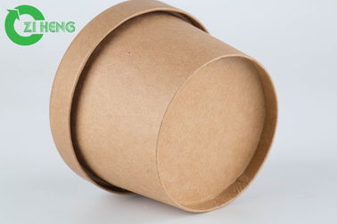 Las tazas de papel 230ml de Kraft de la parte inferior gruesa de la rosca de tornillo para el helado PE cubrieron