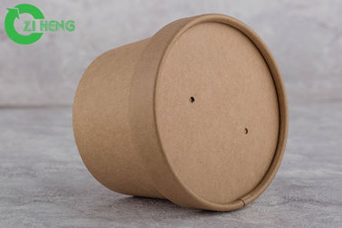 Tazas de papel de Kraft de la bebida/del bocado 350 ml de agua anti con la cubierta de papel Eco amistoso