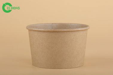 La comida reciclable del papel del 100% Brown rueda logotipo de encargo almacenado 8 onzas impreso