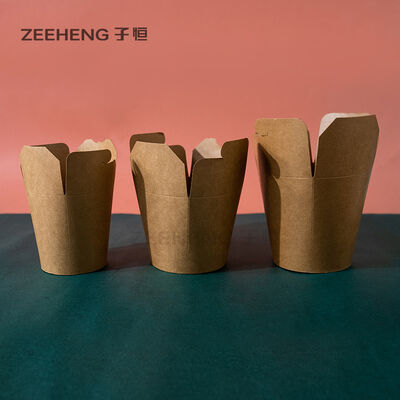 Cuencos de fideos marrones y blancos de Kraft ecológicos y reciclables de 16 oz/26 oz/32 oz