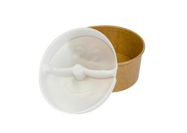Cuencos de papel reciclados Kraft de encargo con las tapas a juego, 500 ml cuencos de papel de 16 onzas